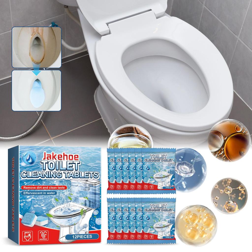 12pcs Toilet Bowl Cleaning Tablets (boxed) Household Bathroom Toilet Deodorization Cleaning Dirt Urine Stains Cleaning Tablets