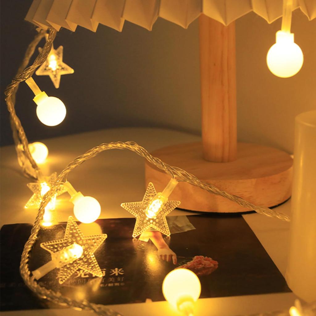 [LEISURE CLUB] Christmas Lights, LED Tree Lights, Flashing Lights, 6m, 40 Bulbs, Christmas Illumination, Electric Decoration, IndoorOutdoor Use