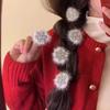 Plush Snowflake Hair Clips Korean High-end Side Hairclips Christmas Atmosphere Accessories Fried Dough Twists Braid Hair Clip