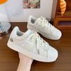 Little White Shoes Women's New Spring and Autumn Cream Retro Student Versatile Shell Head Sports Skateboard Shoes Women