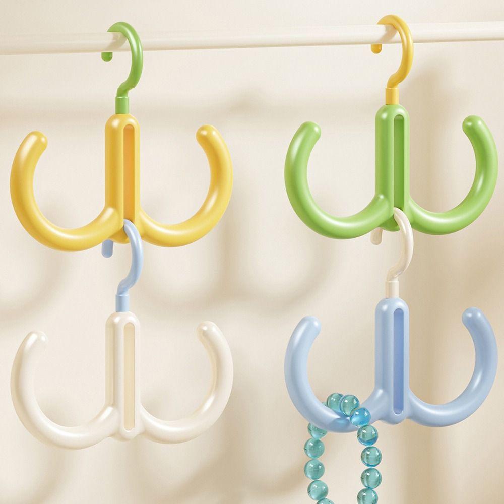 New Multifunctional Clothes Hanger Portable Dopamine Hook Scarf Tie Display Rack Rotatable Bedroom Scarf Racks