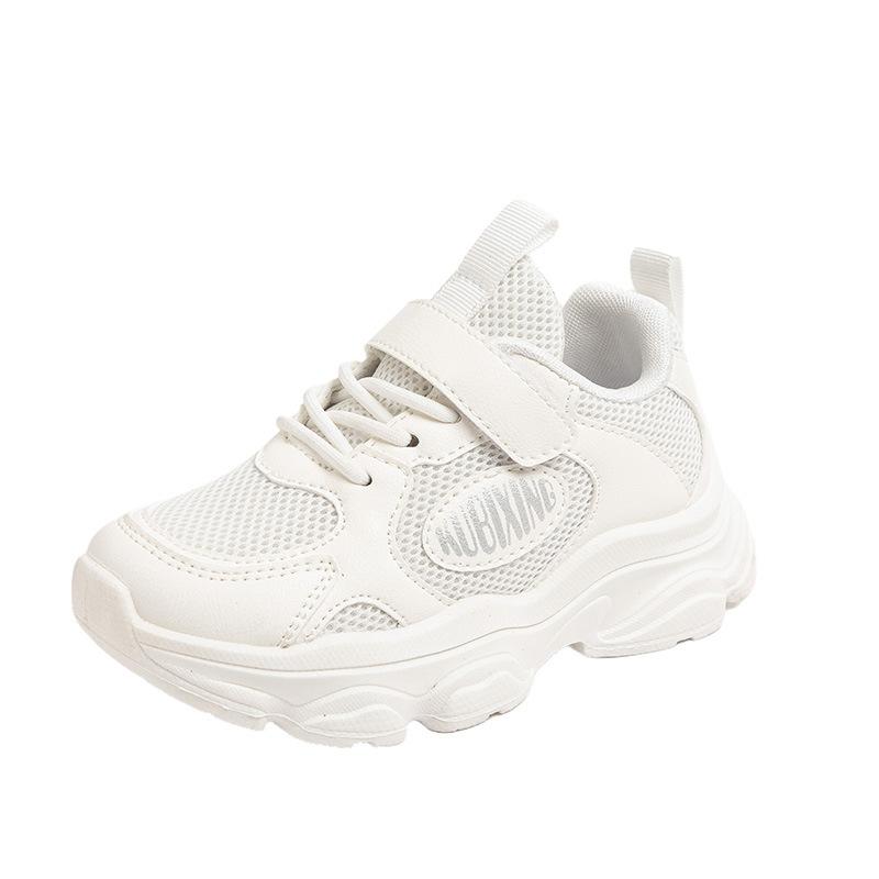 Children's White Shoes Girls White Sports Shoes Mesh Breathable Spring and Autumn Middle and Large Children's Running Shoes