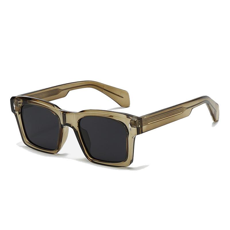 

Square Vintage Acetate Sunglasses With Uv400 Protection For Outdoor Sports And Travel OliveGreenFrameGray