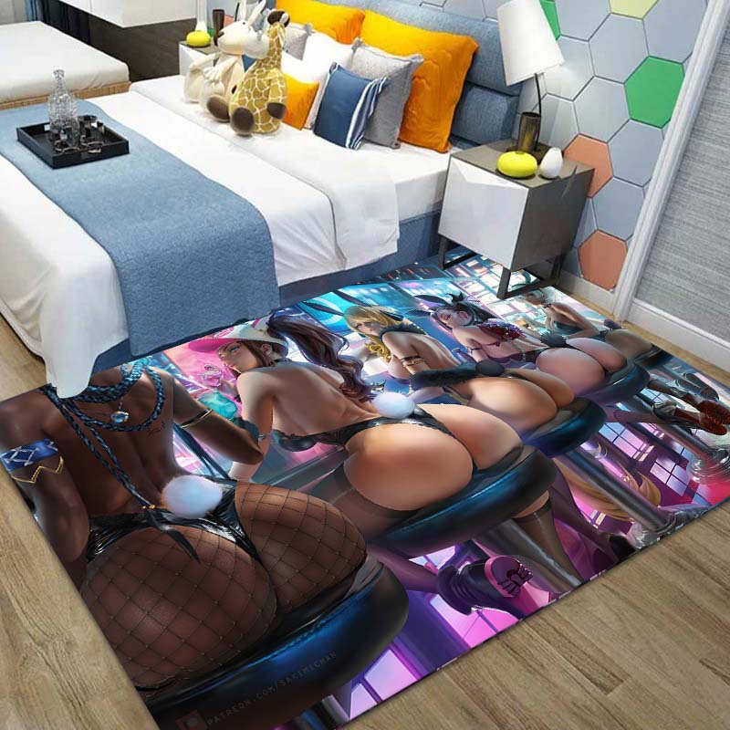15 Sizes Uncensored Japanese Sexy Anime Girl Ass Carpet Party Mat Boy Room Home Decor Area Rug Doormat Anime Rug Beach Mat