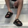 Fashion Indoor Outdoor All-match Sandals for Men 2025 New Men's PU Leather Slippers Mens Slip On Shoes Non-Slip Comfortable House Shoes