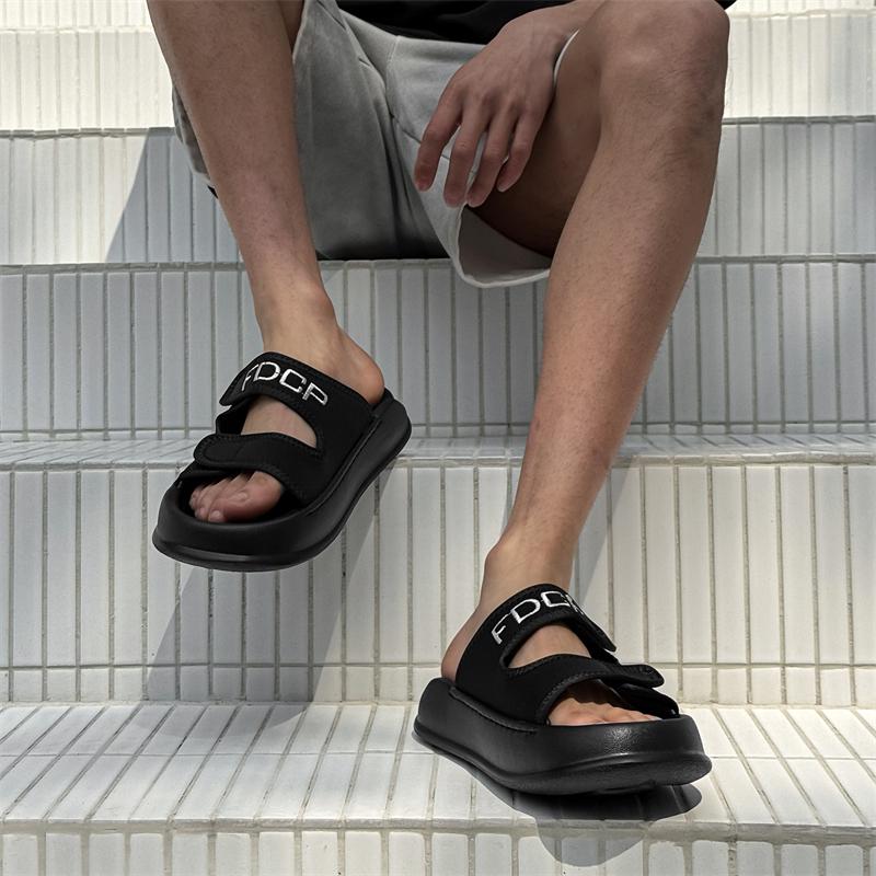 Fashion Indoor Outdoor All-match Sandals for Men 2025 New Men's PU Leather Slippers Mens Slip On Shoes Non-Slip Comfortable House Shoes