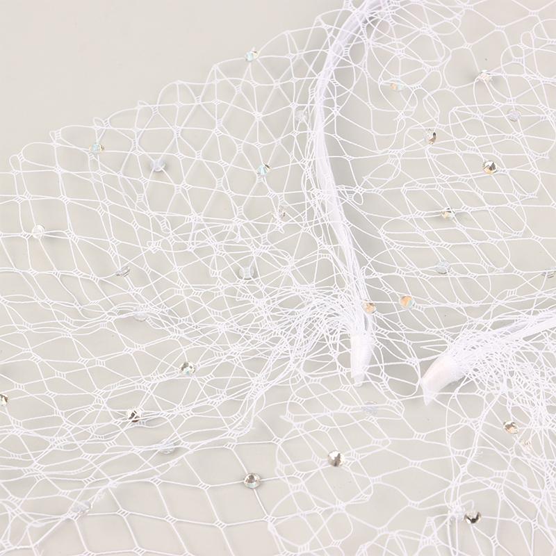 Fashion Tulle Cage Veil With Pearls Wedding Party Dress Veil Headbands Hair Jewelry Party Stage Headgear Headdress
