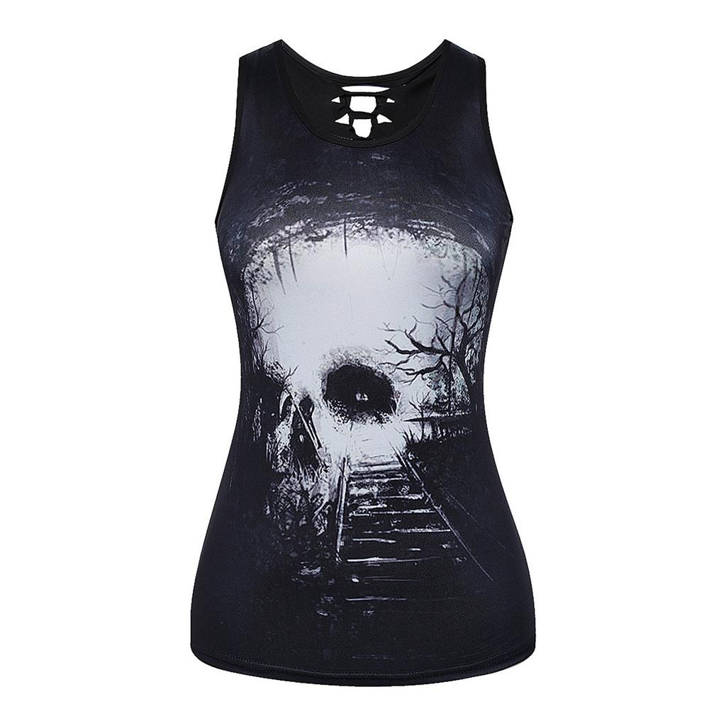Chemises amples décontractées pour femmes, bretelles Spaghetti, sans manches, imprimé mignon, Camisole, débardeur