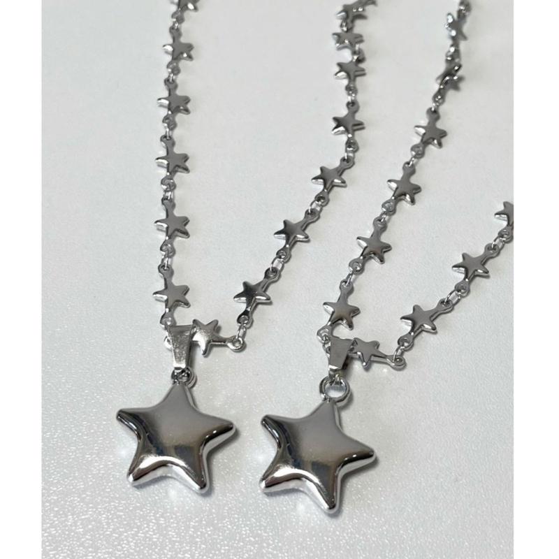 High Sense Five-pointed Star Necklace Female Temperament Collarbone Chain Korean Student Clavicle Chain Simple Jewelry