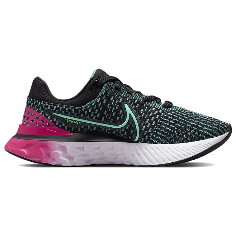Nike React Infinity Run Flyknit 3 Black Pink Turquoise Women's Sneakers DD3024-003