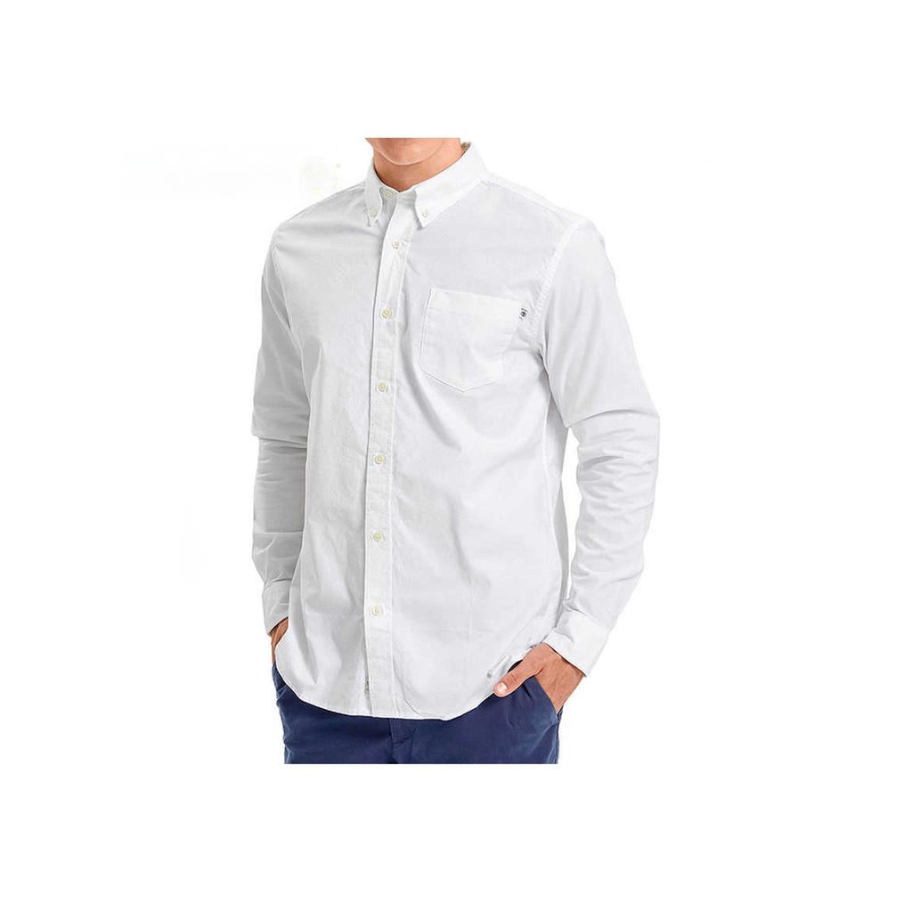 Timberland Casual Comfortable Breathable Stretch Long Sleeve Shirt Men shirts White A1WNK-A94
