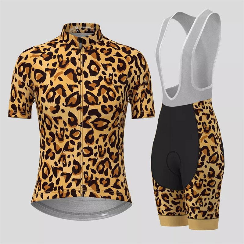 Îmbrăcăminte Ciclism Femei 2026 Imprimeu Leopard Gradient Set Tricou Ciclism de Vară Femei Respirabil Mânecă Scurtă Îmbrăcăminte Bicicletă de Munte