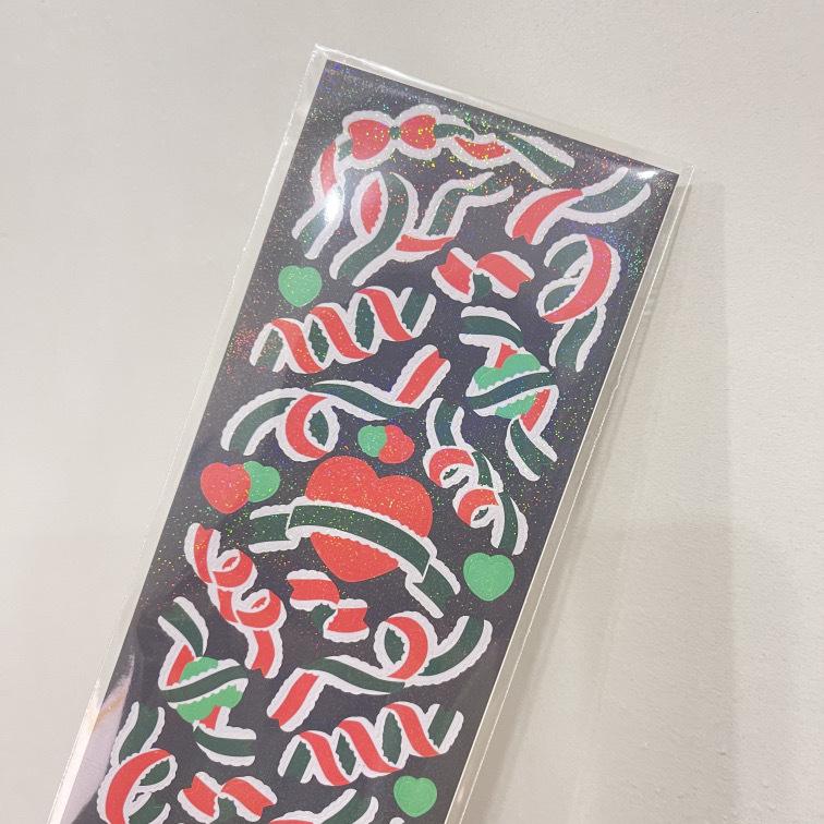 

Корейский поп-бант, лазерная кружевная лента, наклейка, Звездная погоня, маленькая карточка, декоративный материал, блестящая наклейка, наклейка Goo Card красный