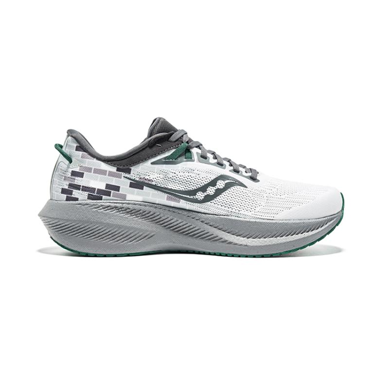 Saucony Triumph 21 Cushioning Abrasion Resistant Breathable Low Top Casual City Commute Running Shoes Unisex Gray Green Saucony S20881-215
