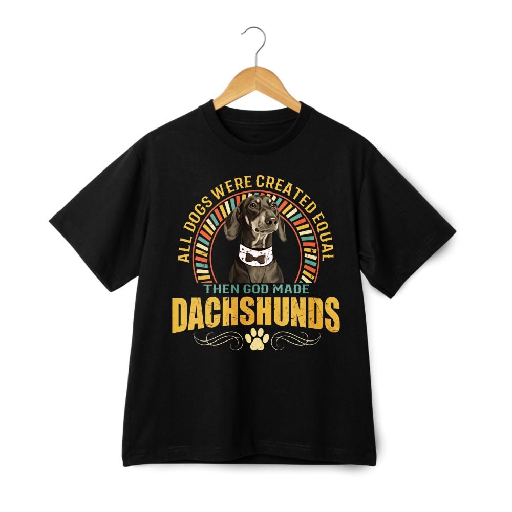 Unisex Retro Dachshund Graphic T-Shirt Soft Cotton Vintage Dog Lover Casual Wear M