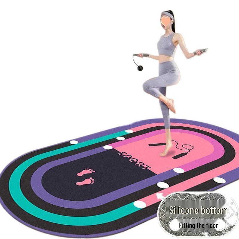 Shock Absorption Yoga & Jump Rope Mat - Thick, Wide, Non-Slip, Soundproof for Home Fitness