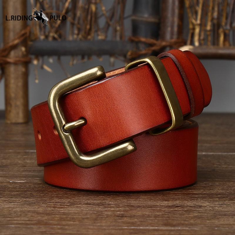 Korean Style Simple Smooth Leather Belt Genuine Leather Pin Buckle First Layer Cowhide Versatile Casual Pants Belt