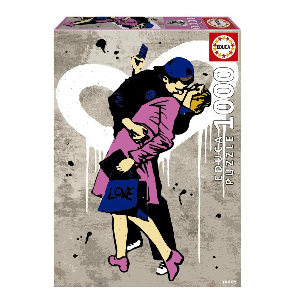 Puzzle - EDUCA - LE BAISER, TV BOY - 1000 pièces - 68 x 48 cm - Pour adultes à partir de 12 ans