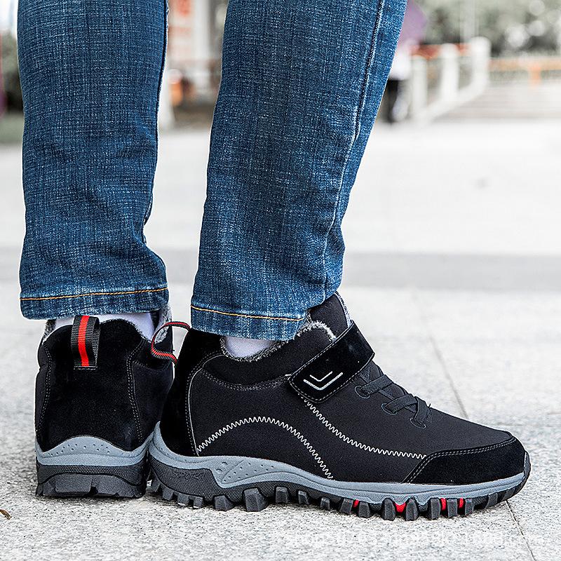 Fashion Snow Boots Men Winter Shoes Plush Warm Working Booties Non-slip Lace Up Men Hiking Shoes Male Sneakers Zapatos De Hombre Size 45