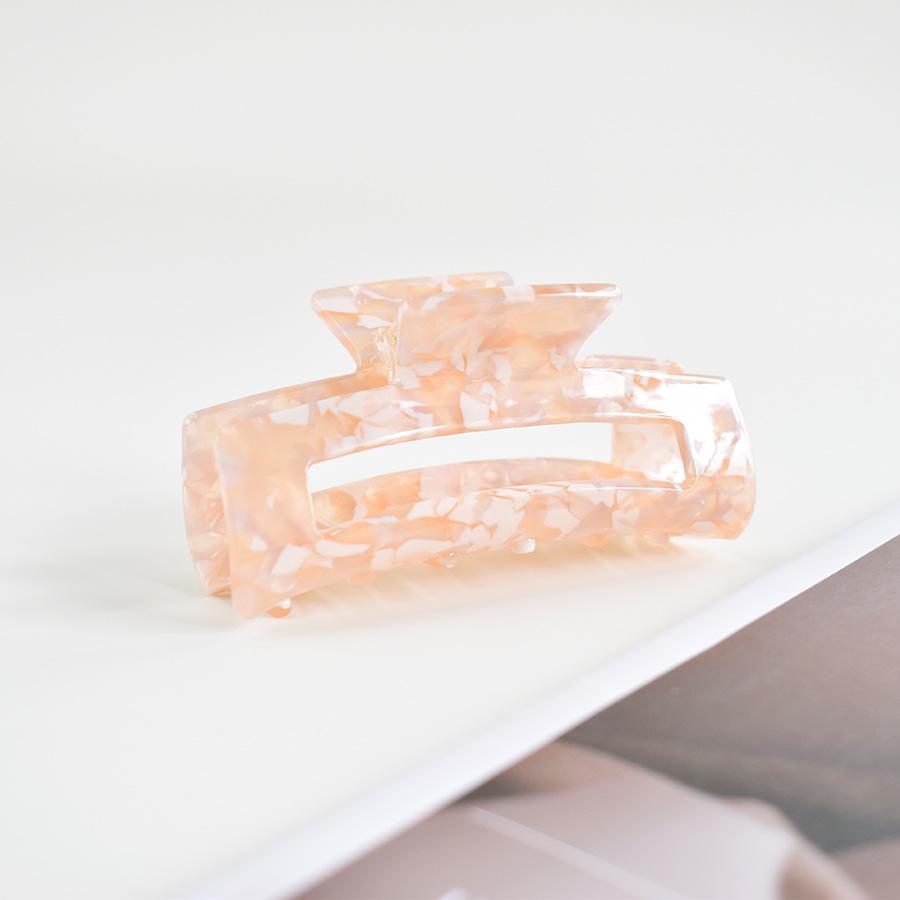 European & American Women’s Black & White Checkered Hair Clip - Large Acetate Acrylic Claw for Bun Hairstyles