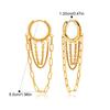 Yori Geometric Stainless Steel Long Chain Tassel Earrings 18K Gold PVD Plated Popular Daily Classy Waterproof Jewelry