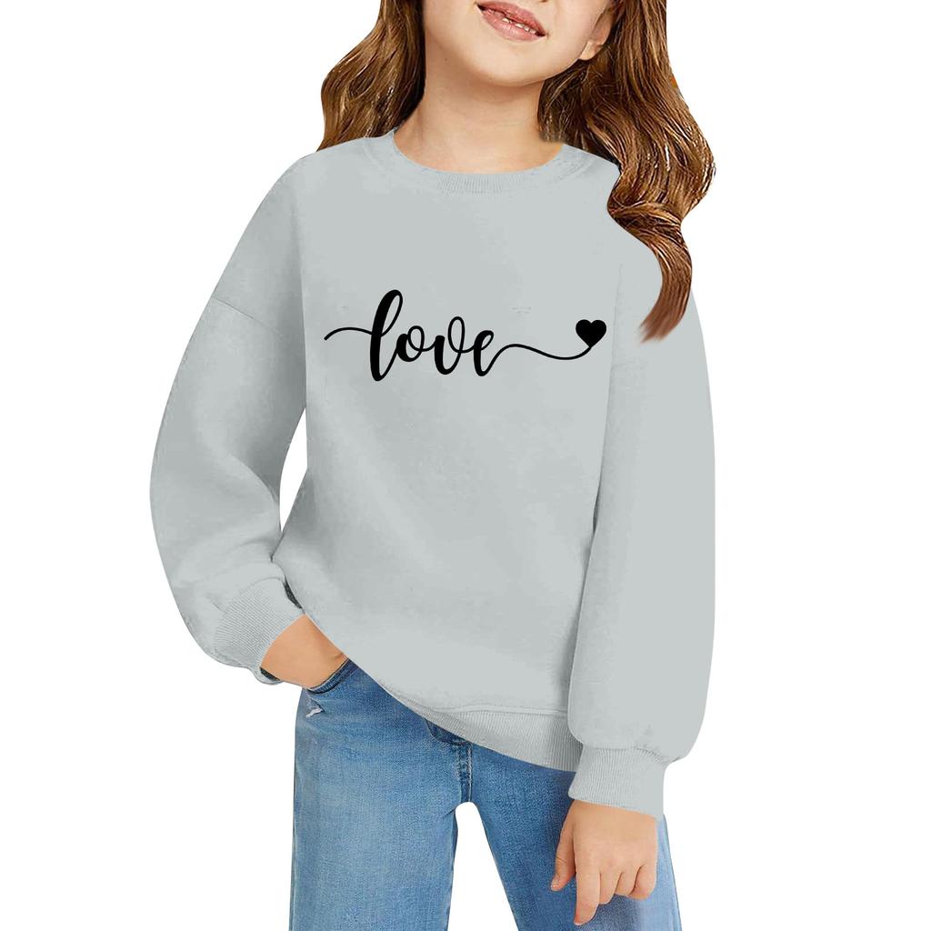 Kinder Langarm Lockerer Pullover Buchstabenaufdruck Rundhals Sweatshirt