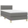 3140570 vidaXL Divan Bed with Mattress Dark Grey 80x200 Cm Fabric