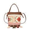 Vintage Water Bucket Bag With Tassel Embroidery For Daily Use In Art Style