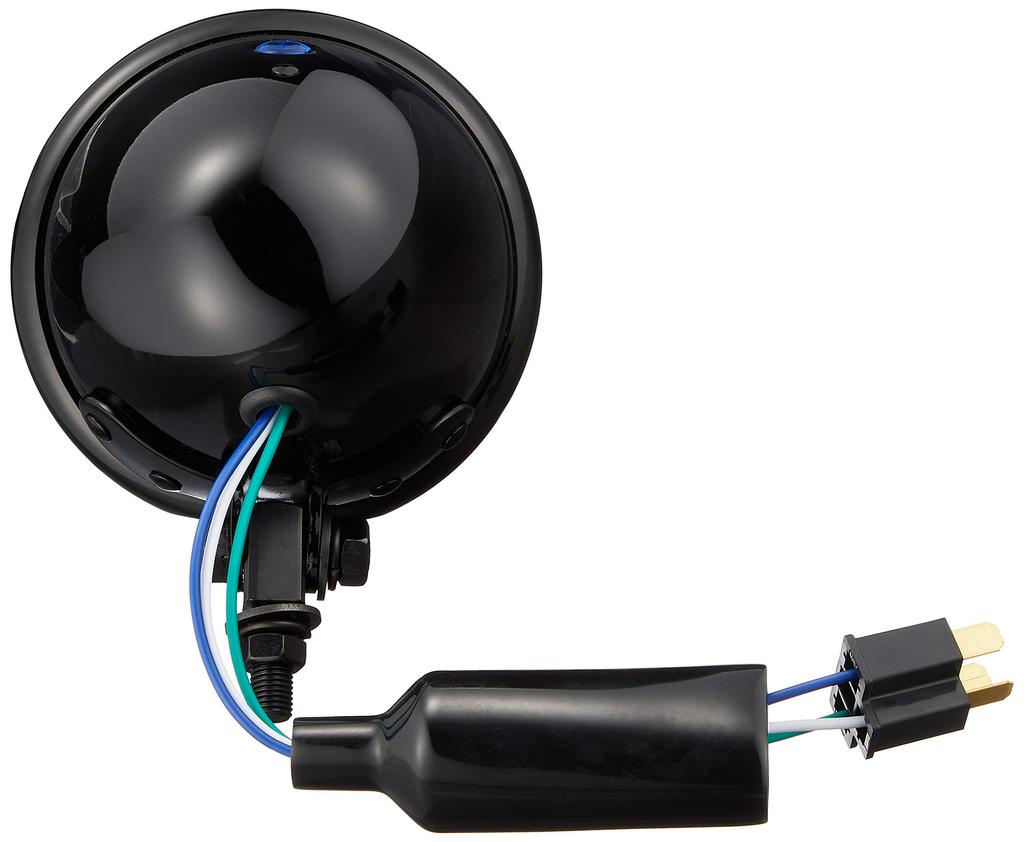Bike Parts Center Universal Headlight, Bates Light Assembly, H4 Bulb, Black, 4.5 Inch, 313111