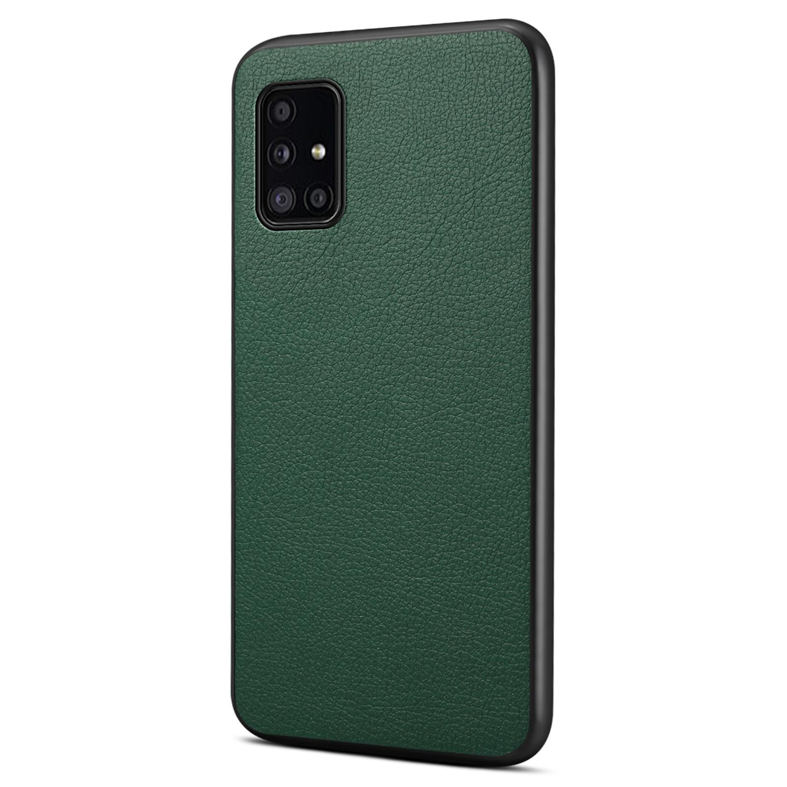 

For Samsung Galaxy A51 4G SM-A515 Case PU Leather+PC+TPU Slim-Fit Phone Shell Green