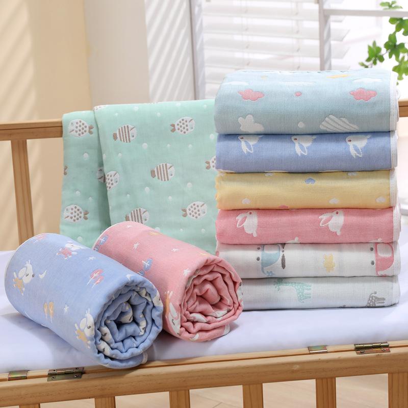 Pure Cotton Baby Bath Towel Baby Children's Gauze Blanket Children's Blanket Pure Cotton Six Layer Towel Gauze Bath Towel