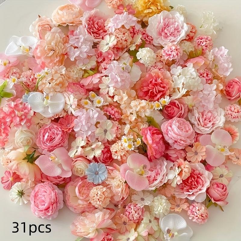 

31Pcs Artificial Rose Head Set, Perfect For Cake Decoration, Wedding Celebrations, And Home Decor 31pcs