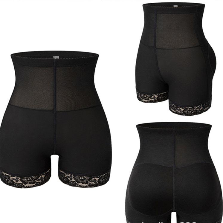 Padded Panty High Waist Slim Belly Tight Pants With Lace Pad Sponge Buttocks Plump Buttocks Fade Buttocks Tummy Pants