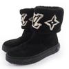 Great Short Boots LV Logo Shearling Boots Black Mouton Women 36.5 Used