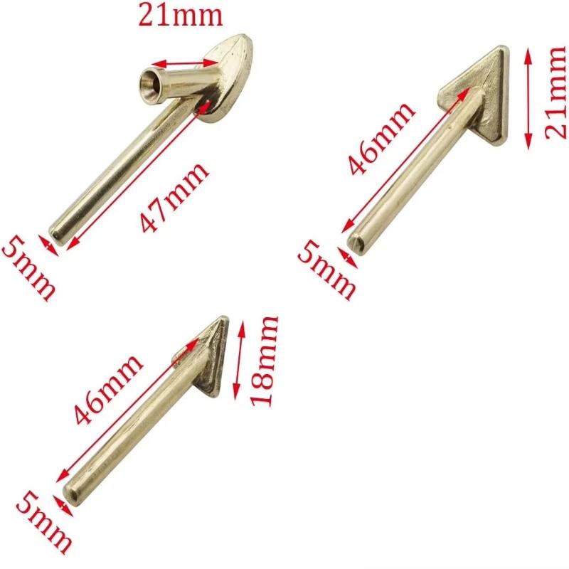 Durable 3Pcs Soldering Iron Replacement Tips Universal Welding Accessory for Mobile Phone Repair Work