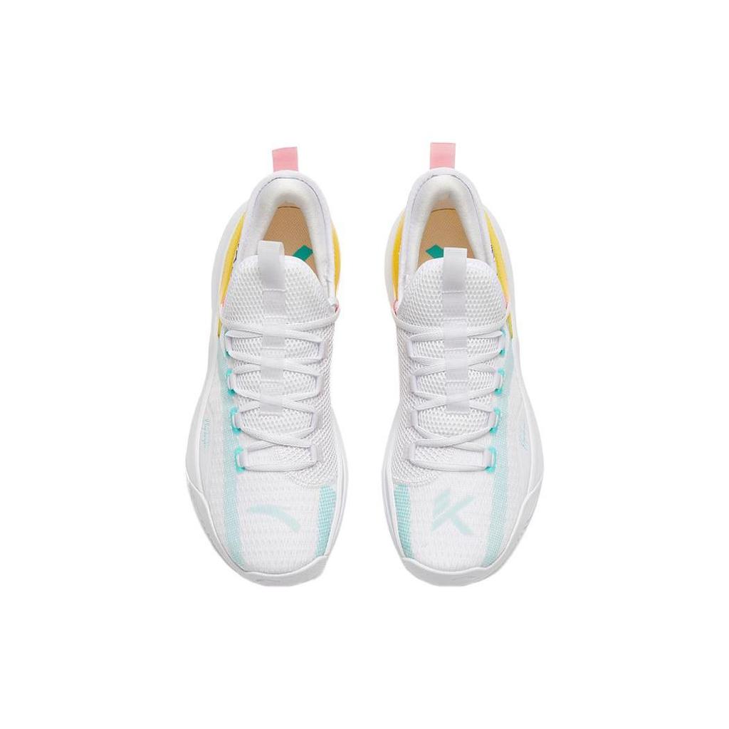 Anta KT Fly Fashion Fabric Slip Resistant Abrasion Resistant Low top Basketball Shoes Men's White Yellow 112321606-5
