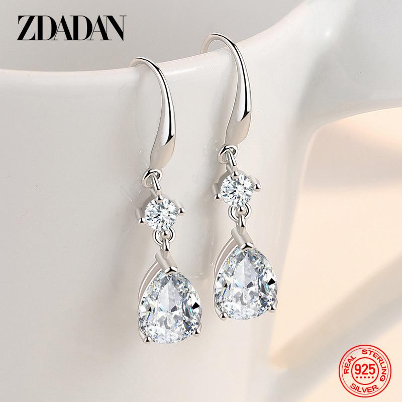 

925 Sterling Silver Water Drop Long Dangle Earrings for Women Fashion Jewelry Party Gift