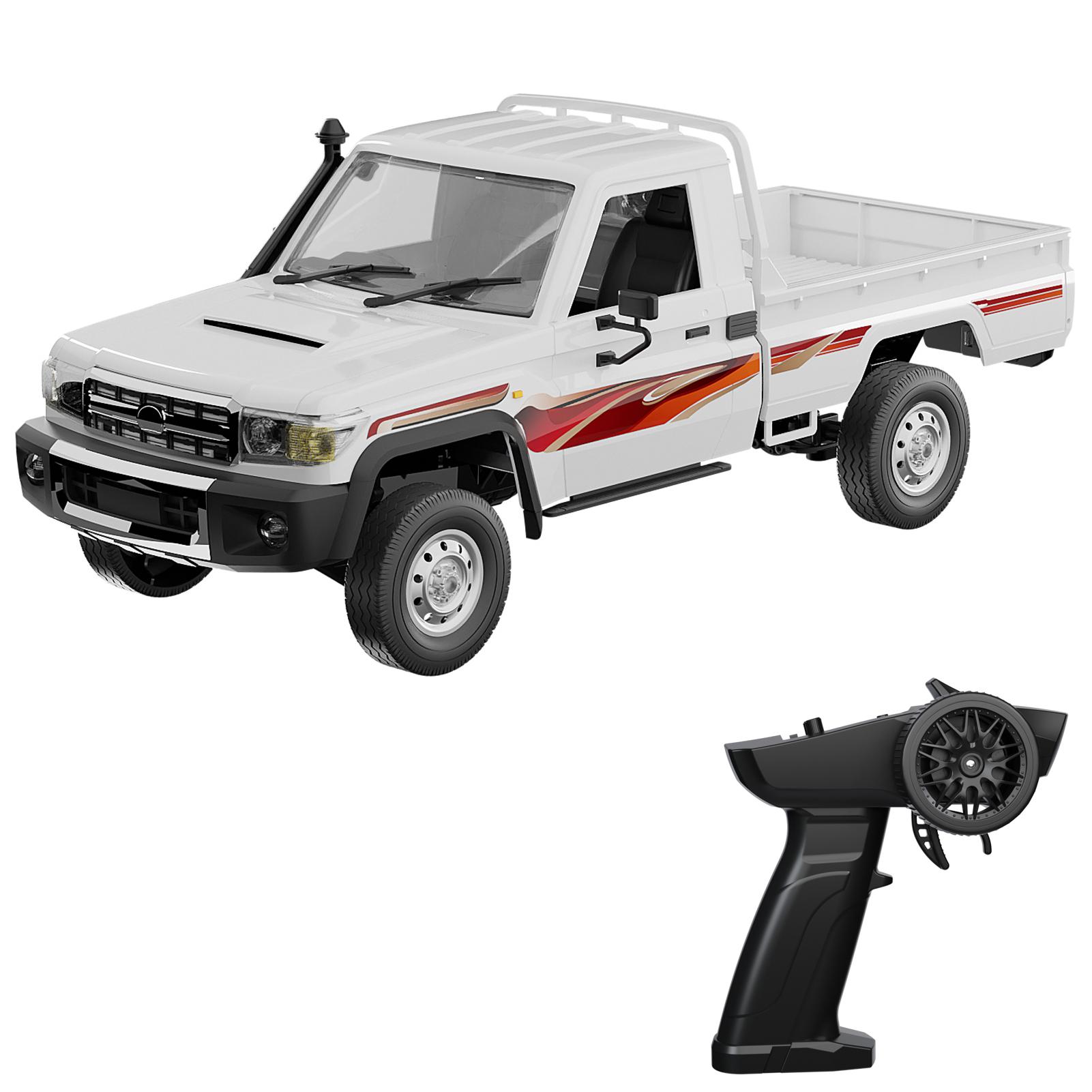 

Remote Control Car, 2.4GHz Electric Vehicle with LED Lights, 1:14 Scale Rechargeable Pickup Truck with 2 Batteries, Toy Car Gift