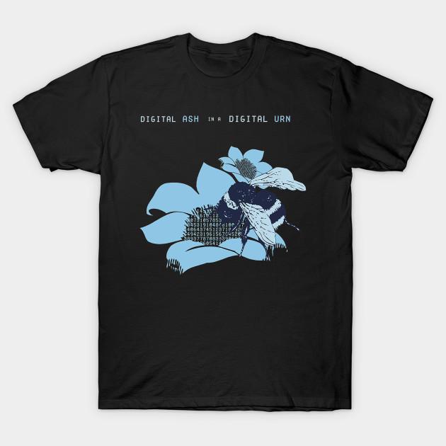Men Black Print T-shirt Bright Eyes Music Digital Urn No-Cut Transfer Paper Print Cotton Tshirt S