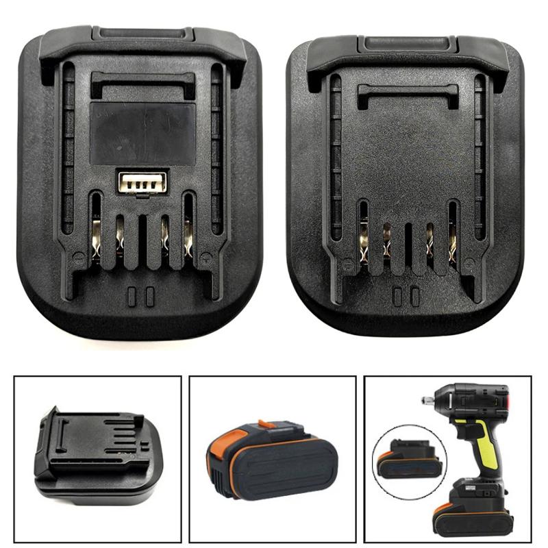 ZWINCKY Battery Adapter For Worx 20v Orange Small Foot Board Electric Conversion To Green Big Foot Board Battery Tools With USB
