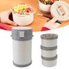 Insulated Food Jar 2.3L 3 Tier Microwave Safe 304 Stainless Steel Thermal Lunch Box with Shoulder Strap for School  