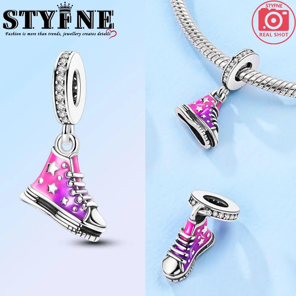 Copper Ballet Dance Shoes High Top Canvas Shoe High Heels Charms Beads Fit Diy Bracelet Fine Birthday Jewelry Gift