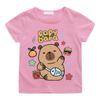 Capybara T-shirt Kawaii Cartoon Tee-shirt 100%Cotton Children Tshirt Camisetas Cute Casual Tees Top Kids Short Sleeve Versatile