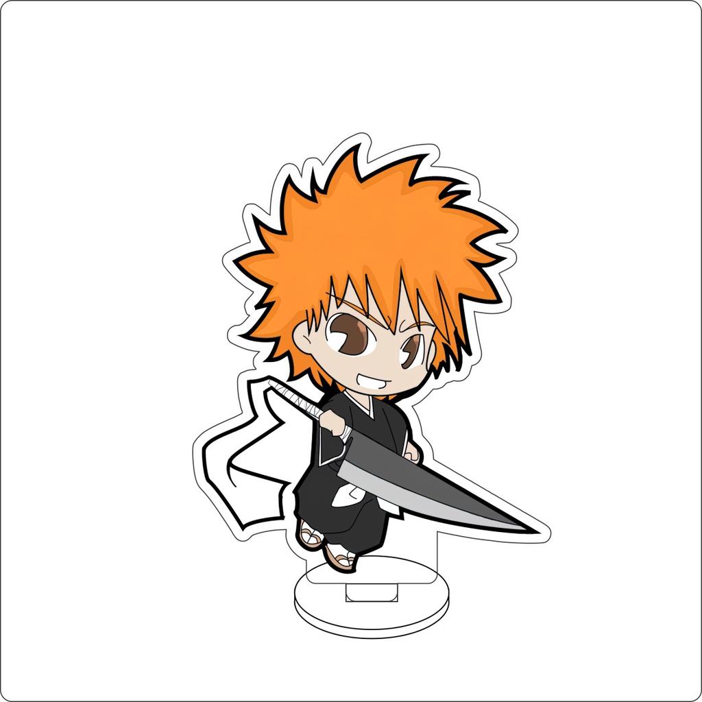 10CM Anime BLEACH Figure Stand Model Grimmjow Jaegerjaques/Urahara Kisuke/Kurosaki Ichigo Cute Desk Decor Standing Sign Gifts