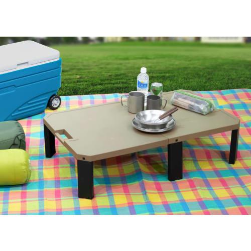 JEJ Astage Leisure Table, Chubby Wide, Sand Beige, 90cm Wide X 55cm Deep X 23cm High