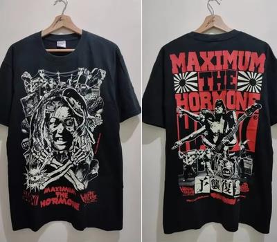 Maximum The Hormone Kapela 90. léta Oboustranné Japonské Kapelní Tričko Bavlna Pánské a Dámské Stejné Streetwear Letní Oversize Top Tričko