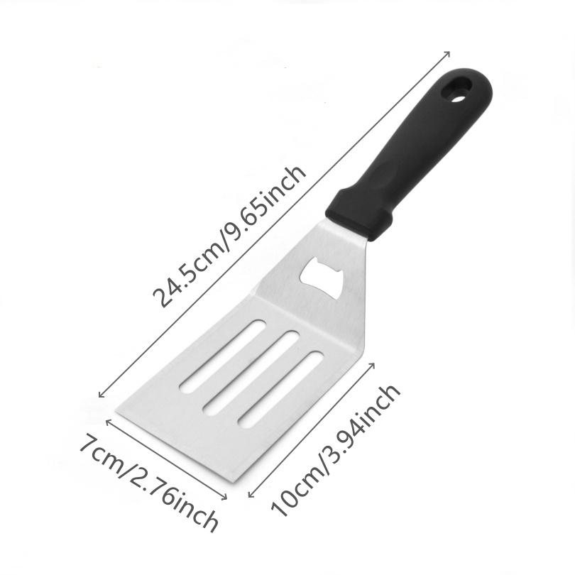 Stainless Steel BBQ Spatula Three Sided Shovel Sturdy Handle Cutting Edges Cooking Grill Tool