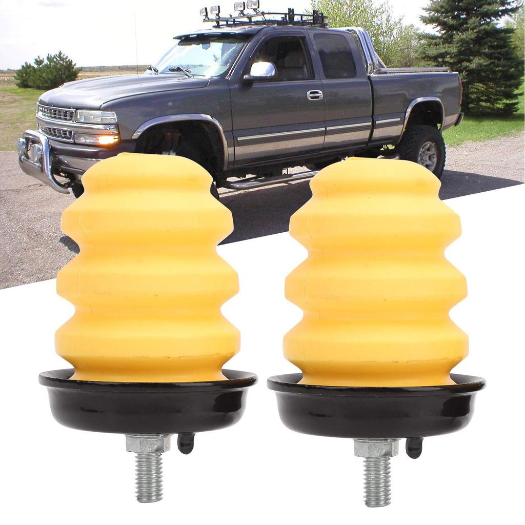 2 Rear Frame Rubber Bumpers for Chevrolet Silverado 1500, High Shock Absorption, Durable Material,