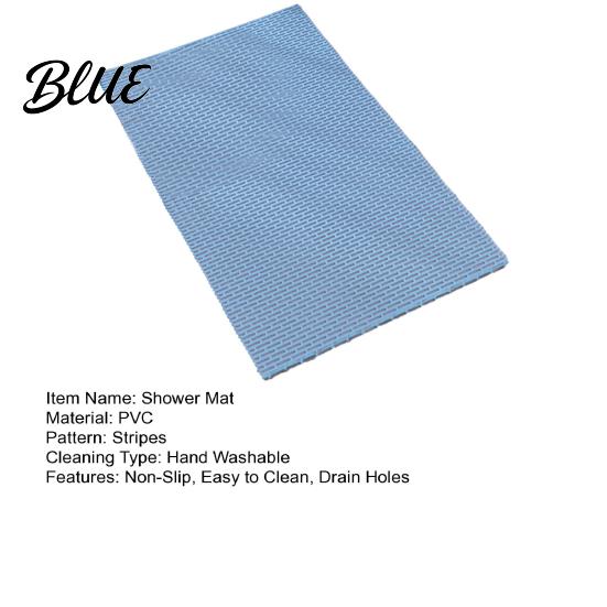 PVC Shower Mat Bath With with Drain Non Slip Quick Drying Holes Slip-resistant Tub Floor
