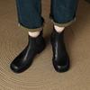 Fashion 2025 New Genuine Leather Retro Boots Women Round Toe Chunky Low Heels Elastic Band Ankle Boots Autumn Western Boots Lady Shoes